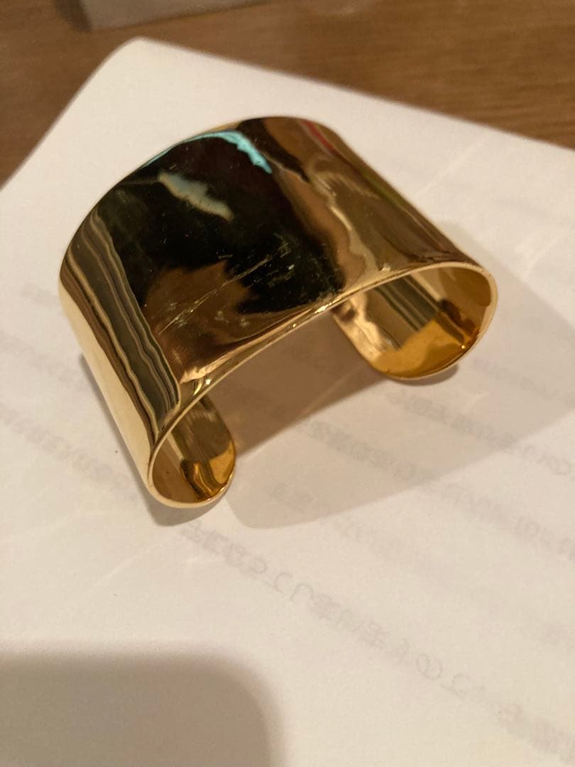 新品　ラスール⭐︎ワイド　カッコいいバングルM/L ゴールド