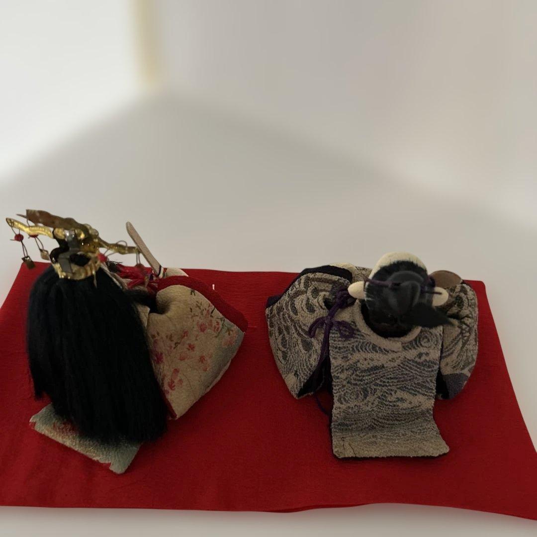 創作人形　粘土　お雛様　江戸縮緬　縮緬細工　ハンドメイド