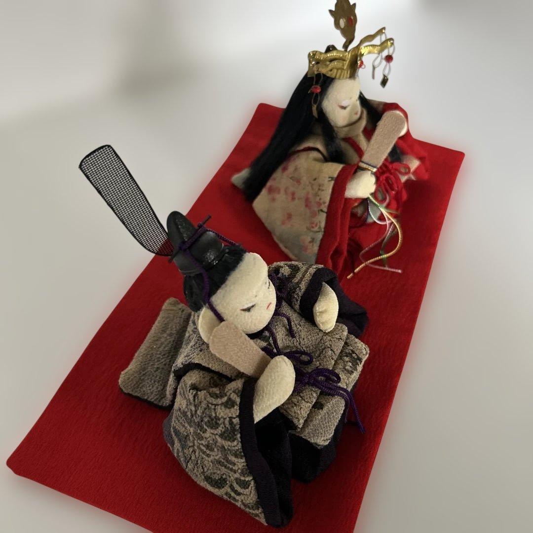 創作人形　粘土　お雛様　江戸縮緬　縮緬細工　ハンドメイド