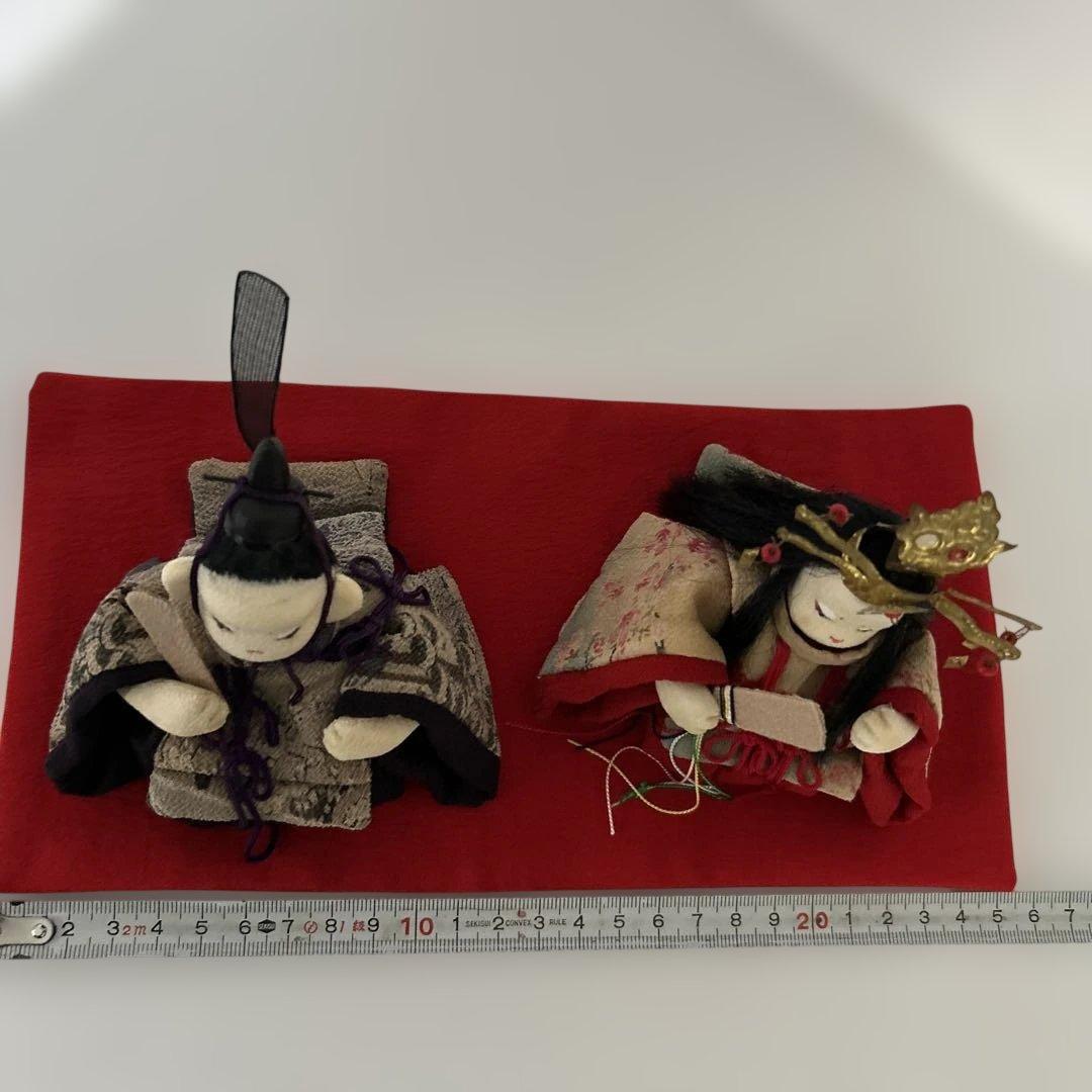 創作人形　粘土　お雛様　江戸縮緬　縮緬細工　ハンドメイド