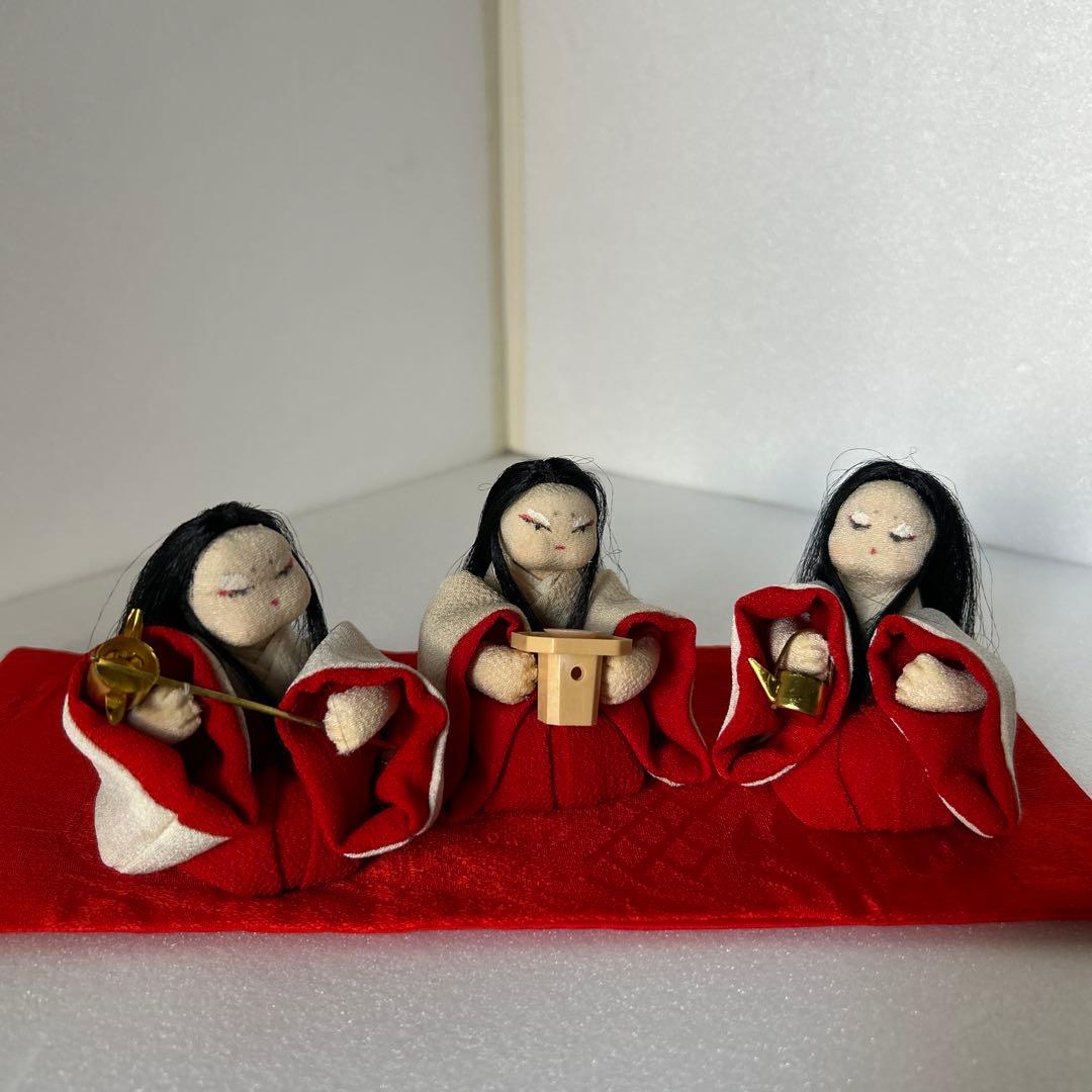 創作人形　粘土　お雛様　江戸縮緬　縮緬細工　ハンドメイド