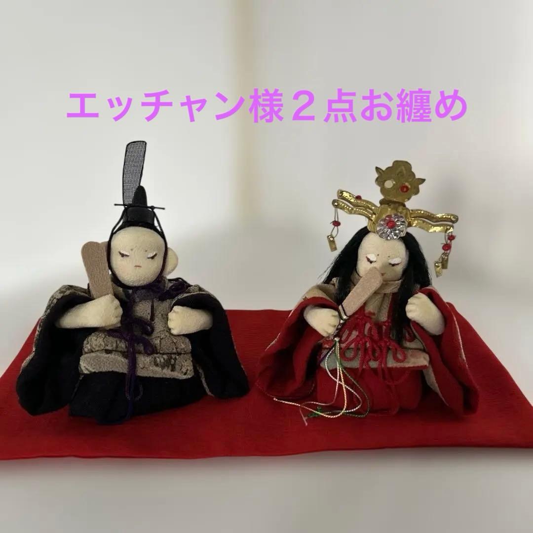 創作人形　粘土　お雛様　江戸縮緬　縮緬細工　ハンドメイド