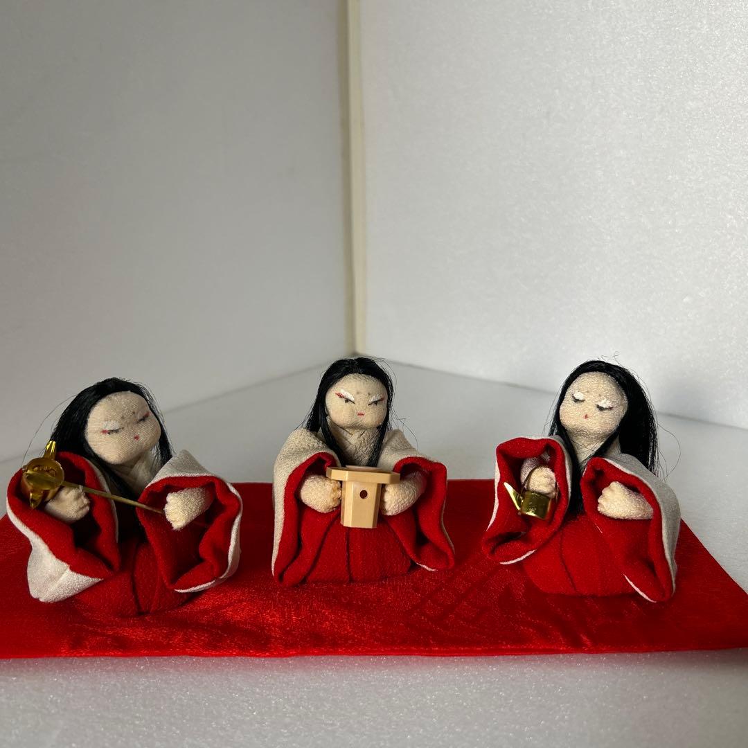 創作人形　粘土　お雛様　江戸縮緬　縮緬細工　ハンドメイド