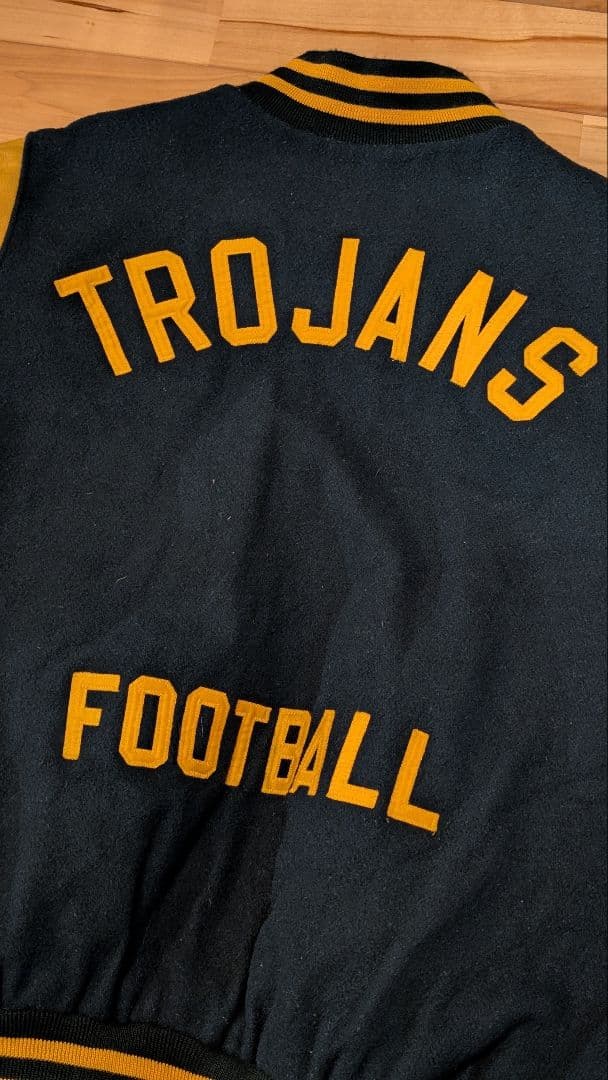 USA製 90s HOLLOWAY ウールスタジャン 緑 ゆるだぼ