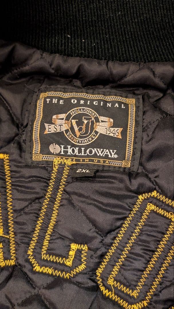 USA製 90s HOLLOWAY ウールスタジャン 緑 ゆるだぼ