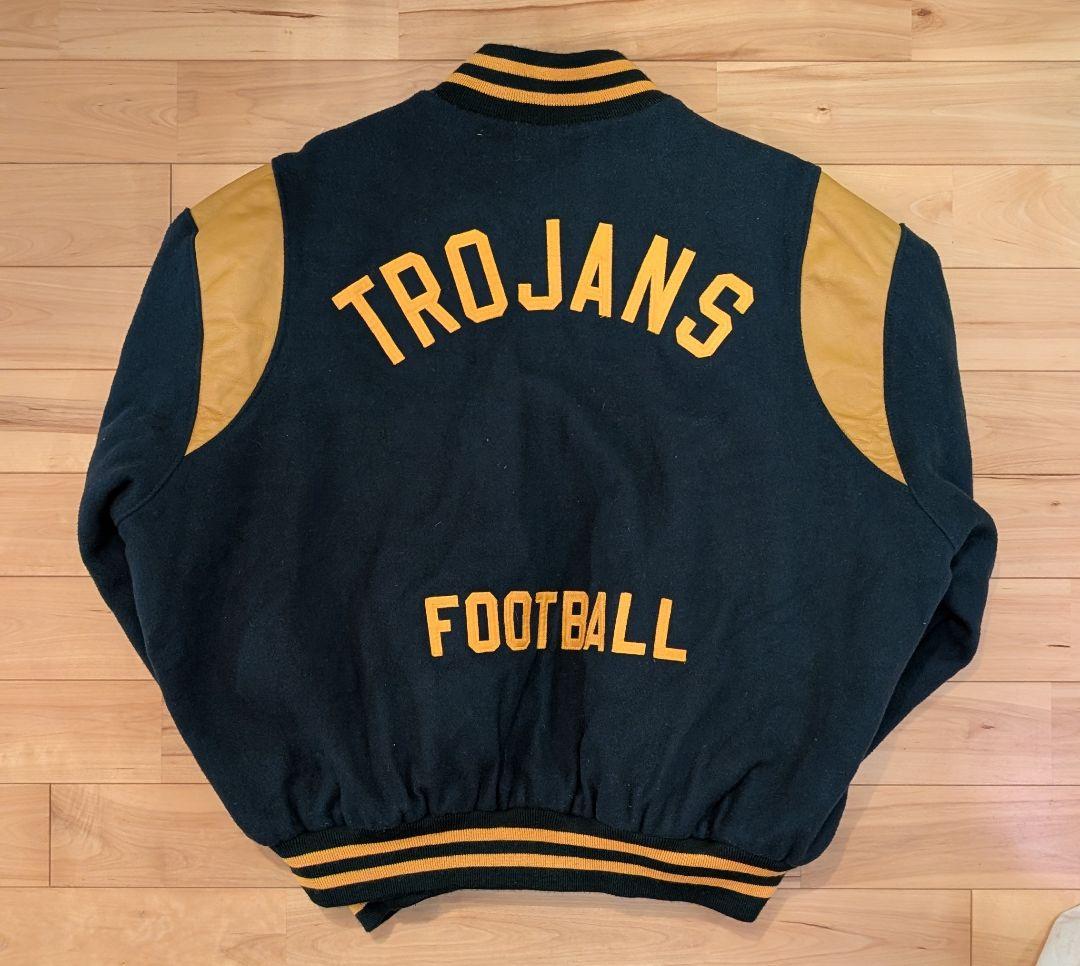 USA製 90s HOLLOWAY ウールスタジャン 緑 ゆるだぼ