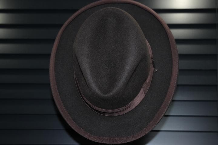 Borsalino ビキューナ ホンブルグハット 59 ボルサリーノ ブラウン