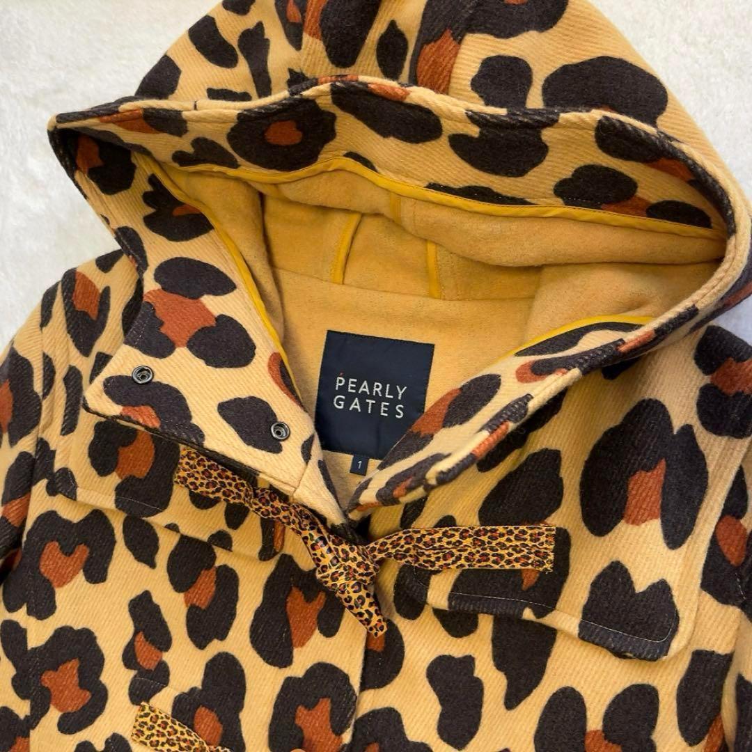 極美品　パーリーゲイツ　ダッフル　コート　レオパード　豹　ヒョウ　キャメル　M