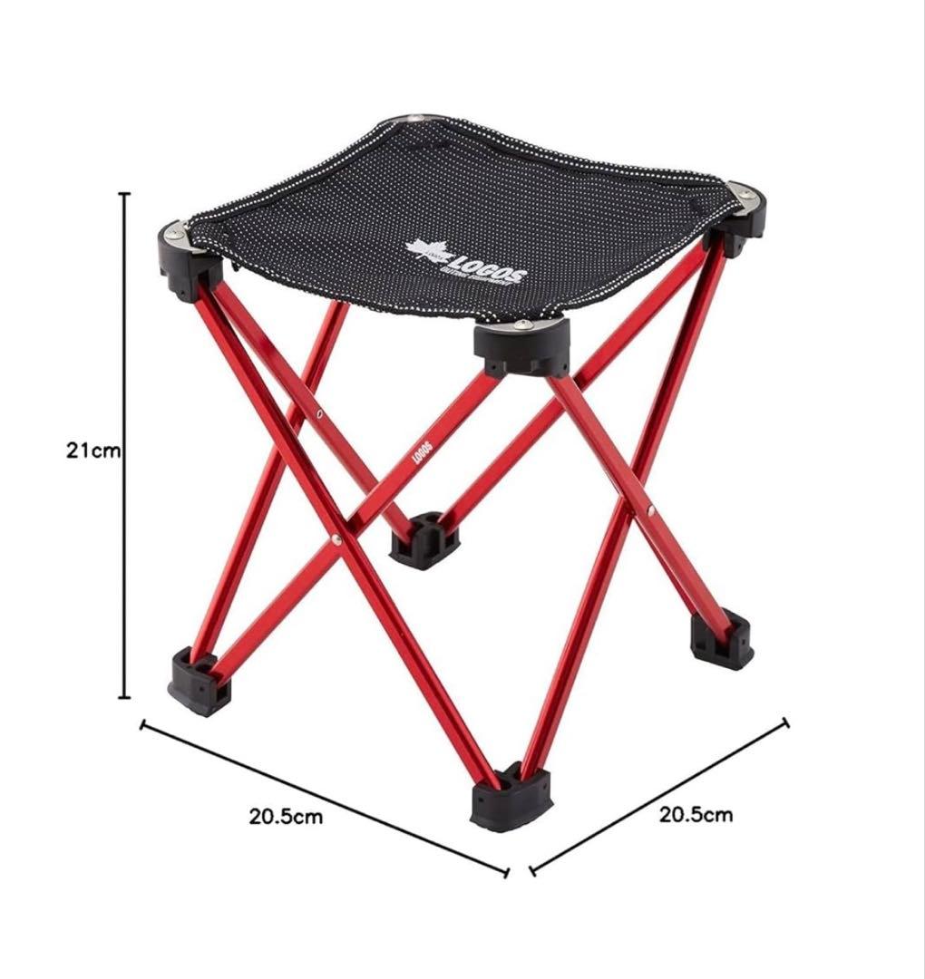 LOGOS アウトドアチェア レッド ブラック　3脚