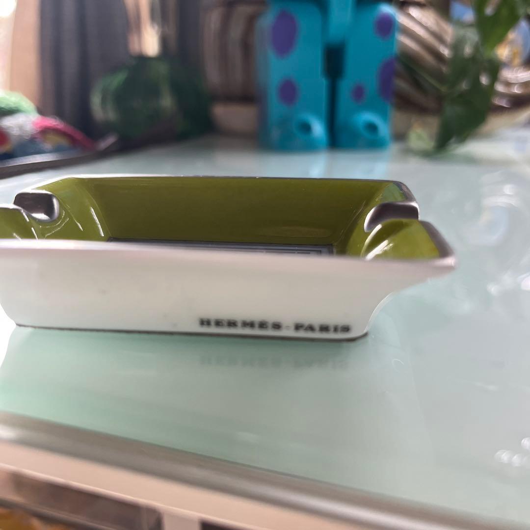 U*☆様 HERMES-PARIS 長方形灰皿 緑と白