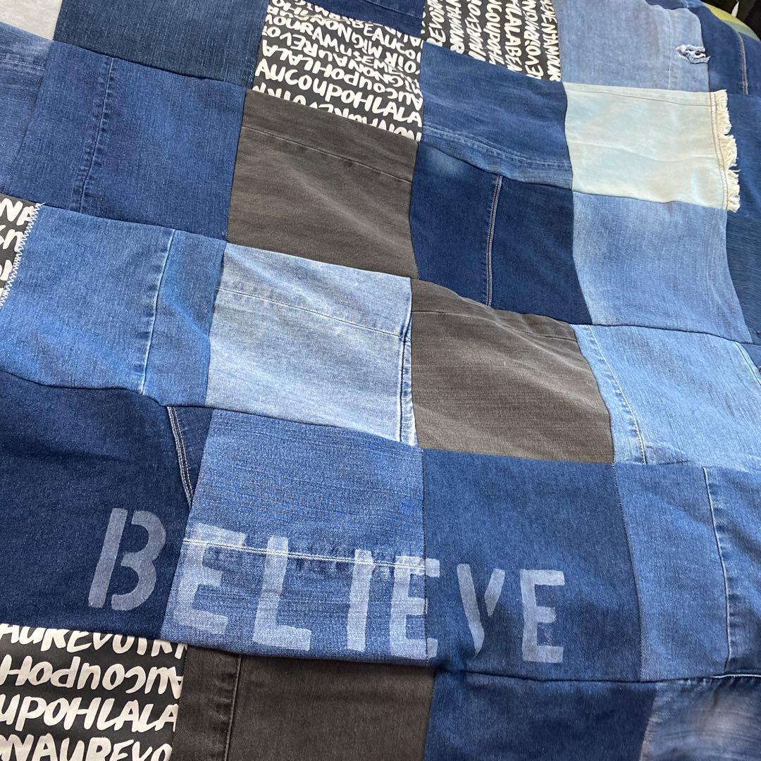 うさぎ年様確認用リメイクデニム マルチカバー　ハンドメイドざっくりベットカバー