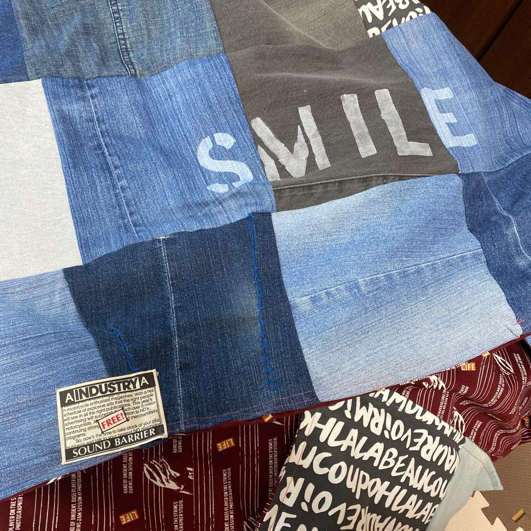 うさぎ年様確認用リメイクデニム マルチカバー　ハンドメイドざっくりベットカバー