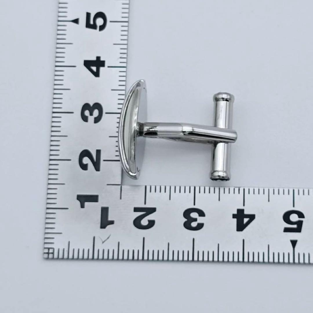 ★MONTBLANC★ カフリンクス オーバル ロゴ ホワイト シルバー