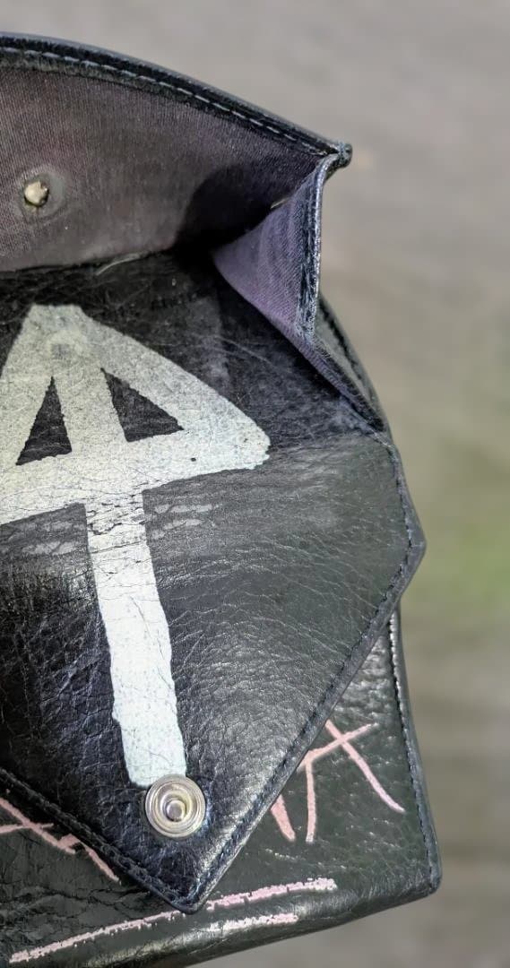 BALENCIAGA ペーパー ミニ ウォレット 三つ折り財布 グラフィティ 黒