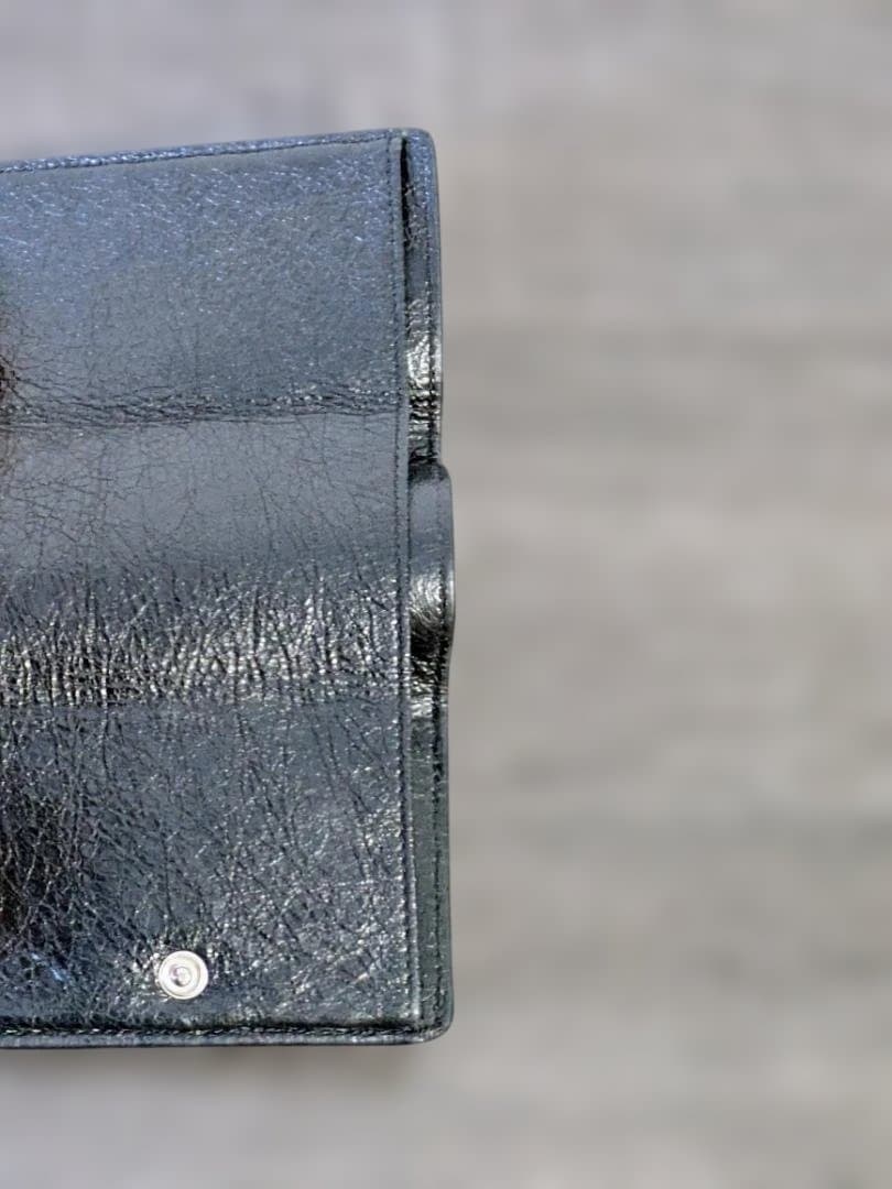 BALENCIAGA ペーパー ミニ ウォレット 三つ折り財布 グラフィティ 黒