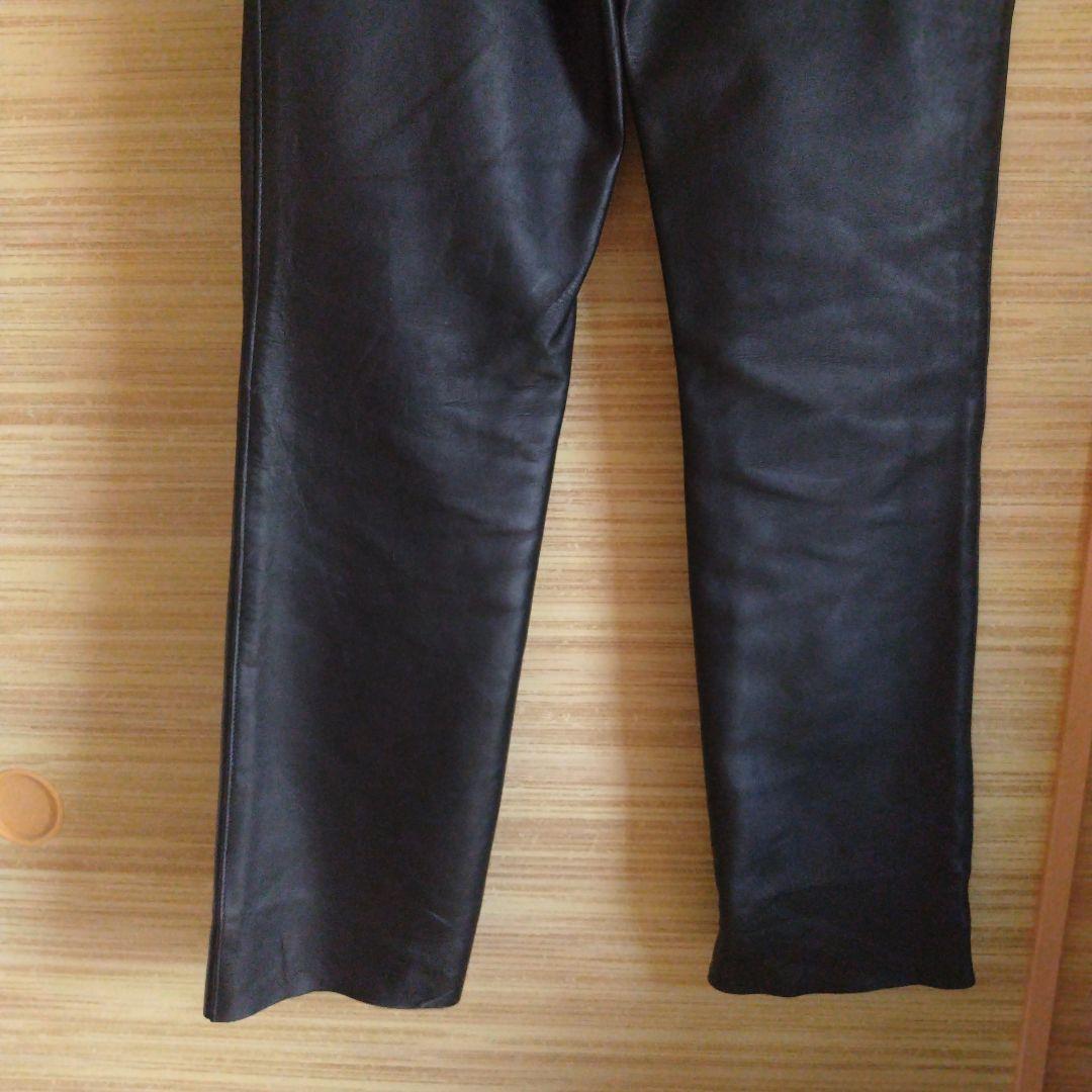 Schott レザー ストレートパンツ 黒