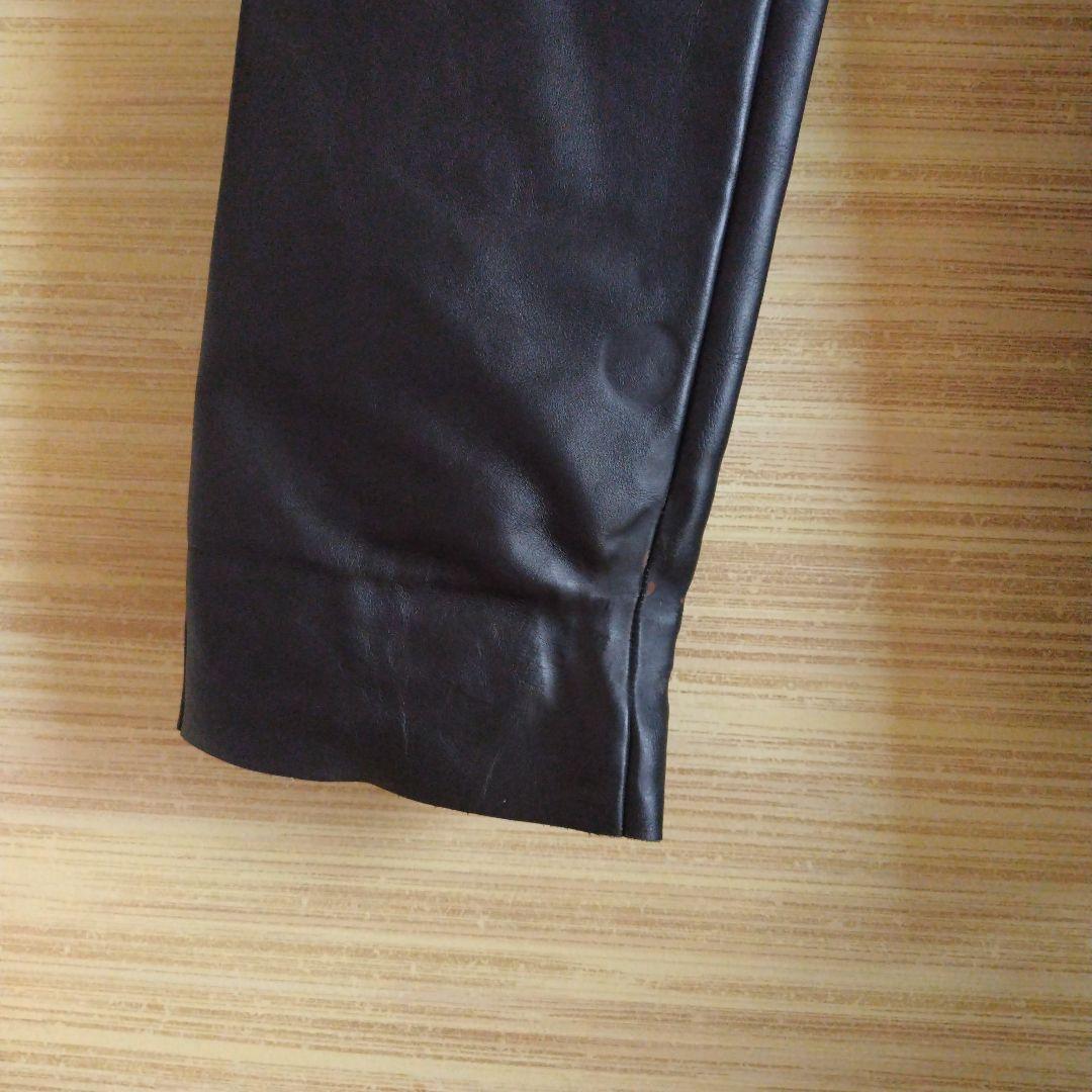 Schott レザー ストレートパンツ 黒