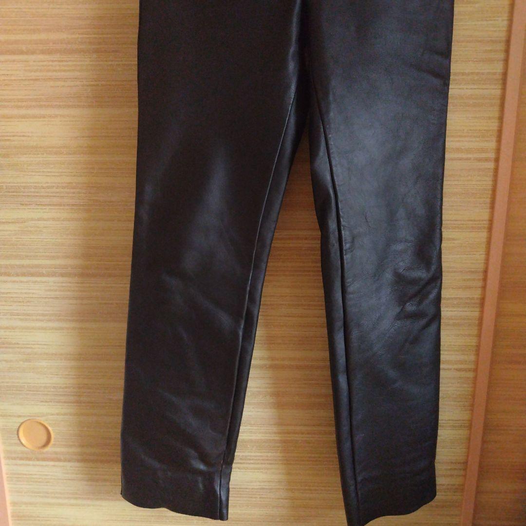 Schott レザー ストレートパンツ 黒