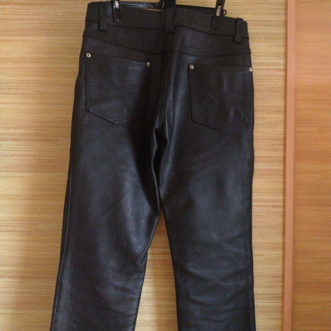 Schott レザー ストレートパンツ 黒