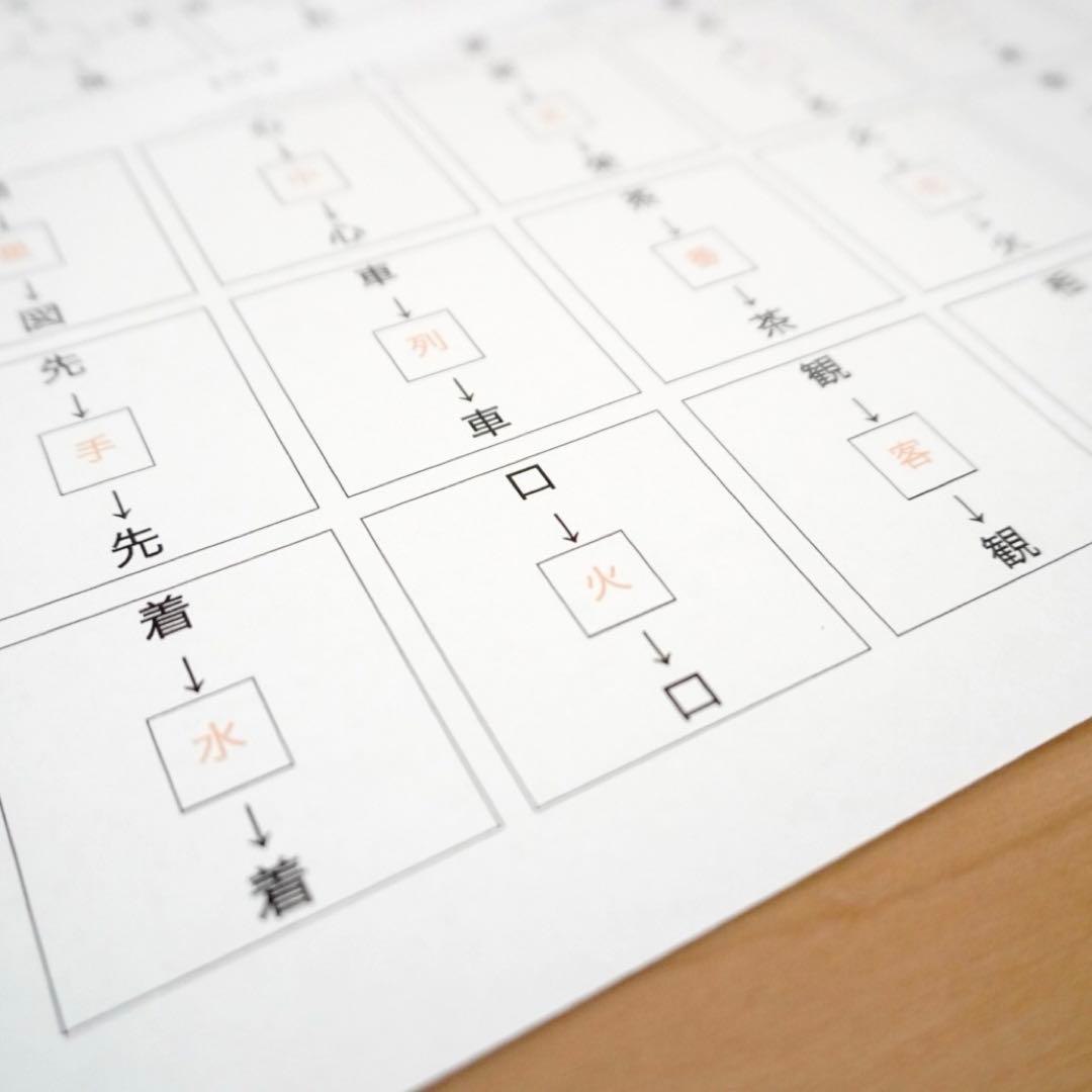 灘中　国語　暗記カード 3点セット　漢字パズル・漢字しりとり(四年生までの漢字)