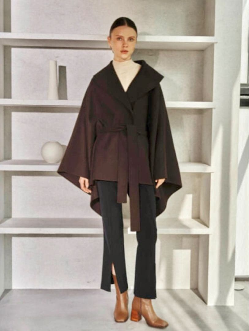 L'Or Irregular hem Cape Coat　ケープコート