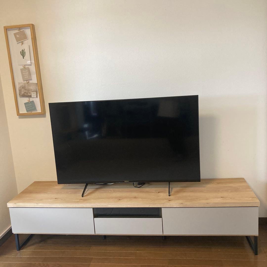 ワンワン テレビ台 幅180 完成品 大川家具 グレー