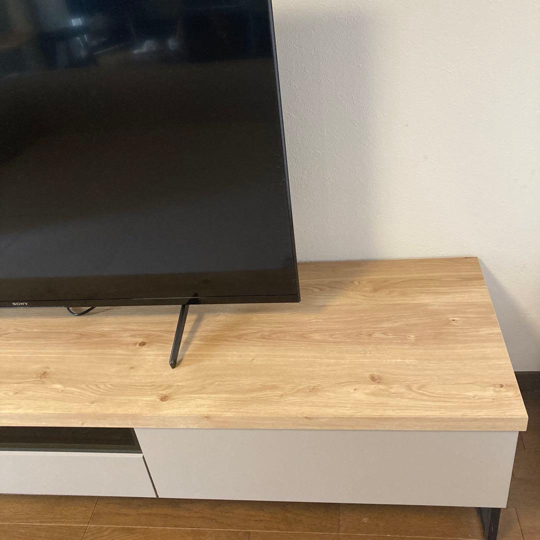 ワンワン テレビ台 幅180 完成品 大川家具 グレー
