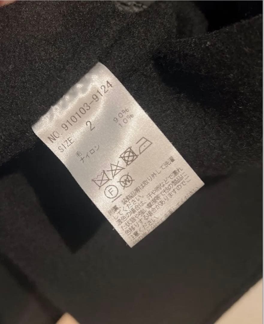 N.O.R.C ノーク ライトウールリバーロングコート ブラック