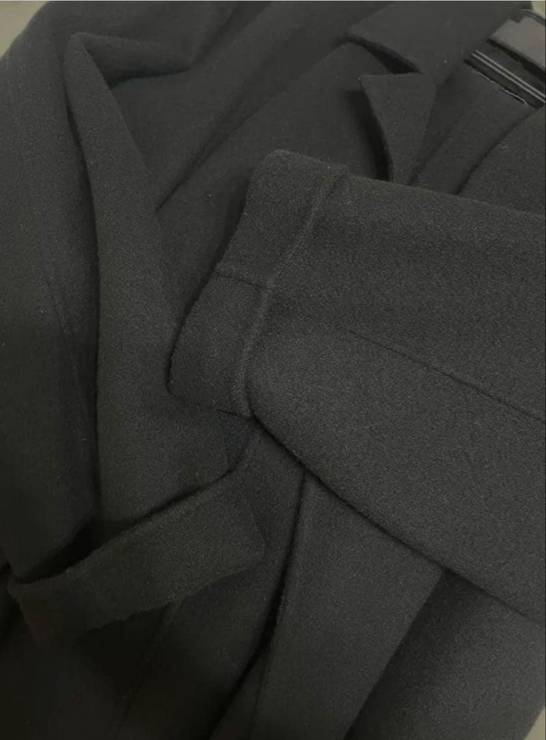 N.O.R.C ノーク ライトウールリバーロングコート ブラック