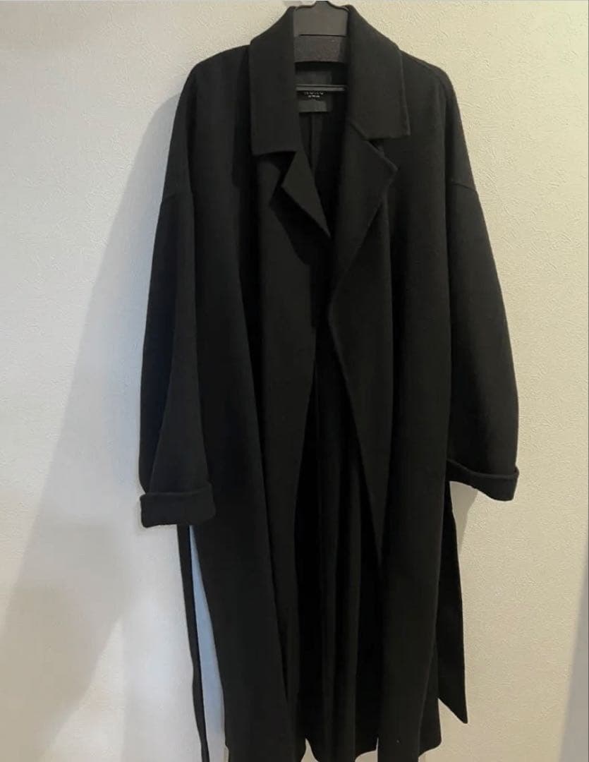 N.O.R.C ノーク ライトウールリバーロングコート ブラック