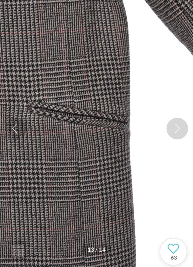 anuans アニュアンス グレンチェックウールチェスターコート