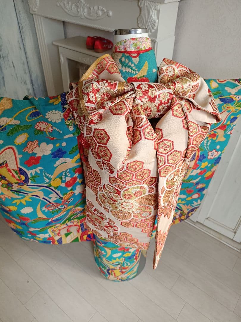 専用です☆アンティークくすみブルーの着物単品