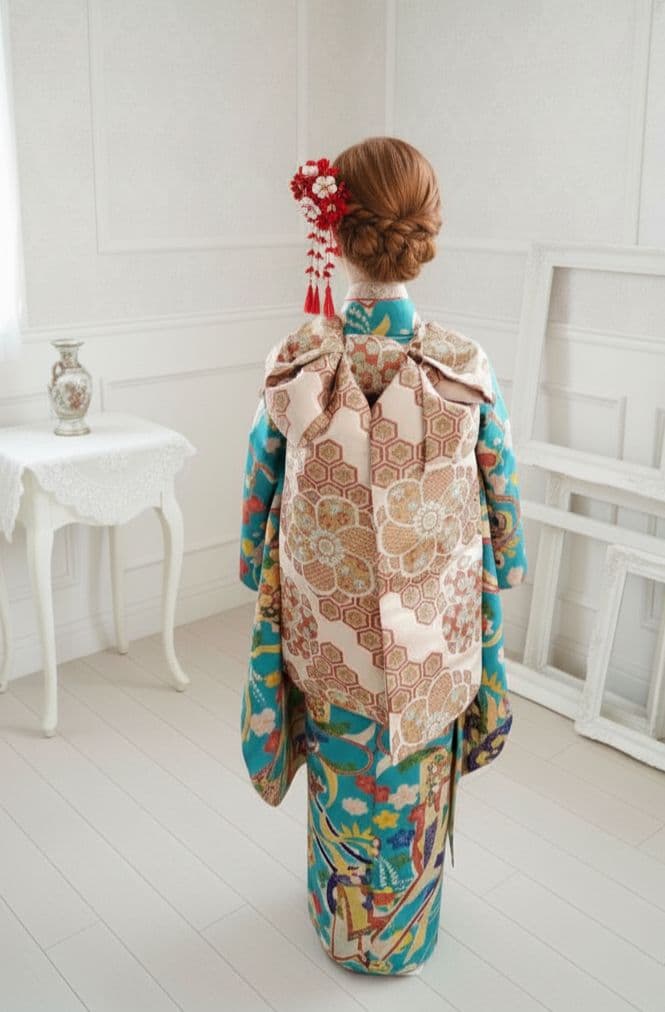 専用です☆アンティークくすみブルーの着物単品