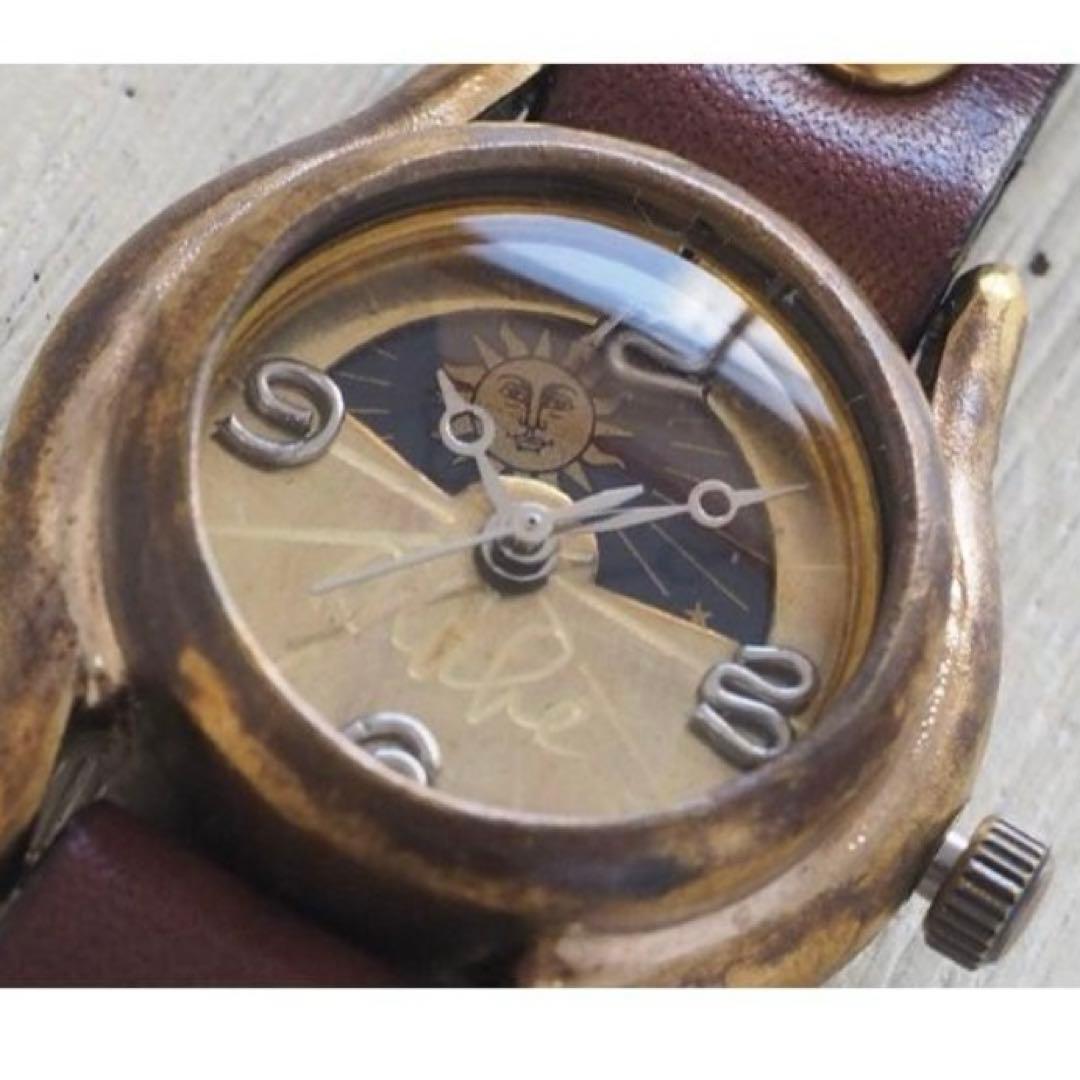 渡辺工房 腕時計 レディース シルバー数字 SUN＆MOON