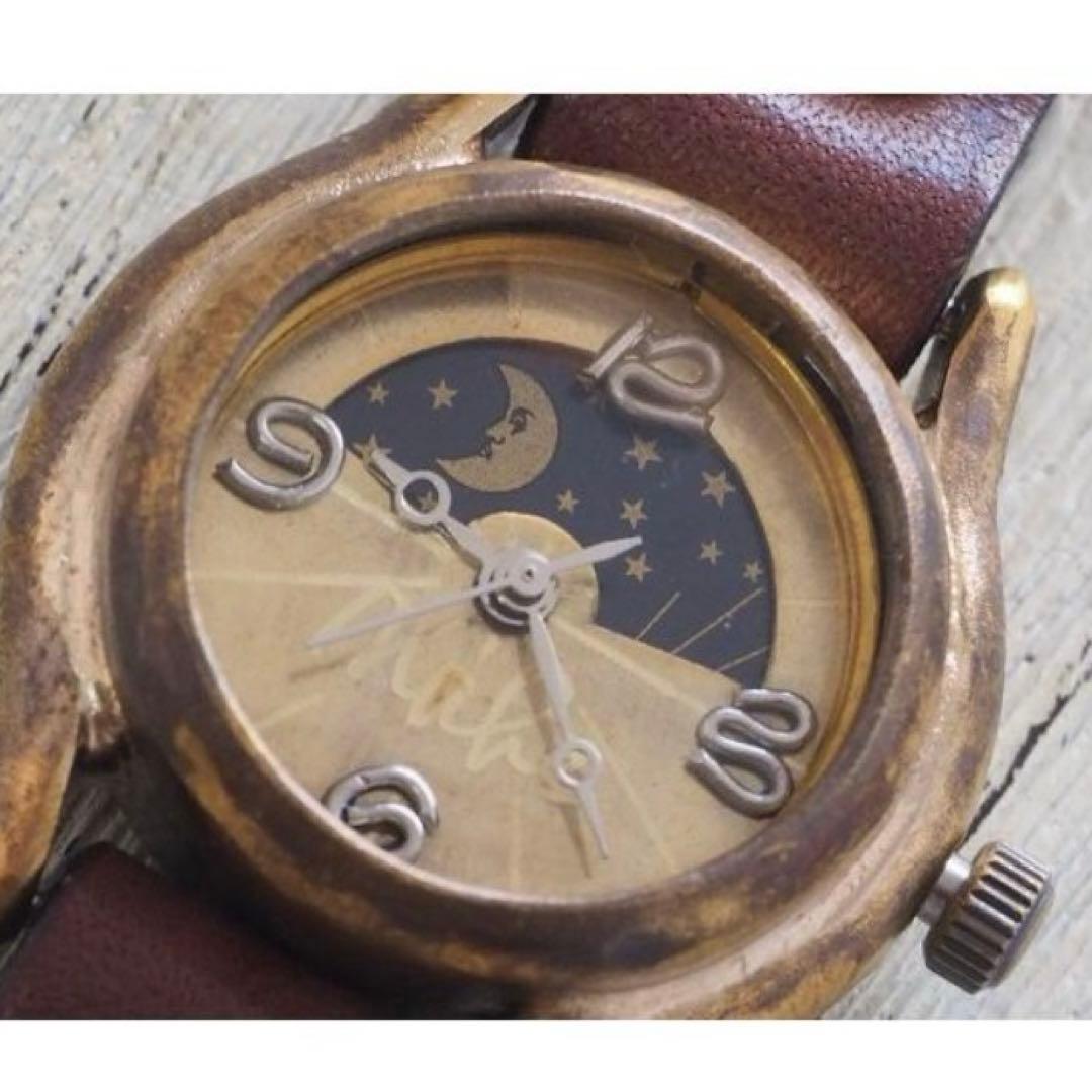 渡辺工房 腕時計 レディース シルバー数字 SUN＆MOON