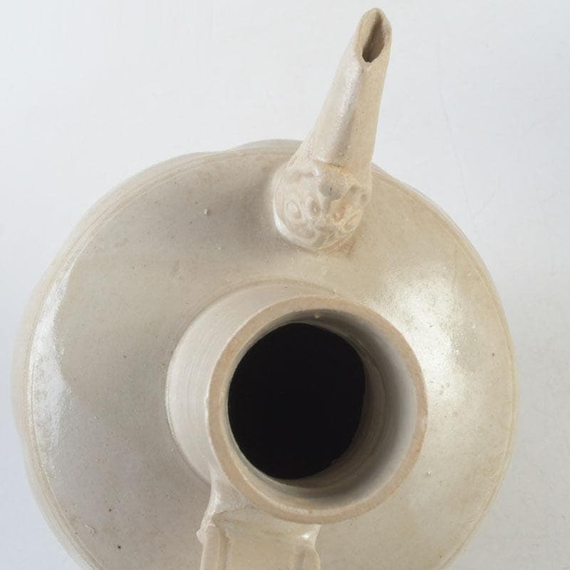 中国　定窯　白磁　神獣文　水注　執壷　輪花鉢　2点まとめて　V　9664