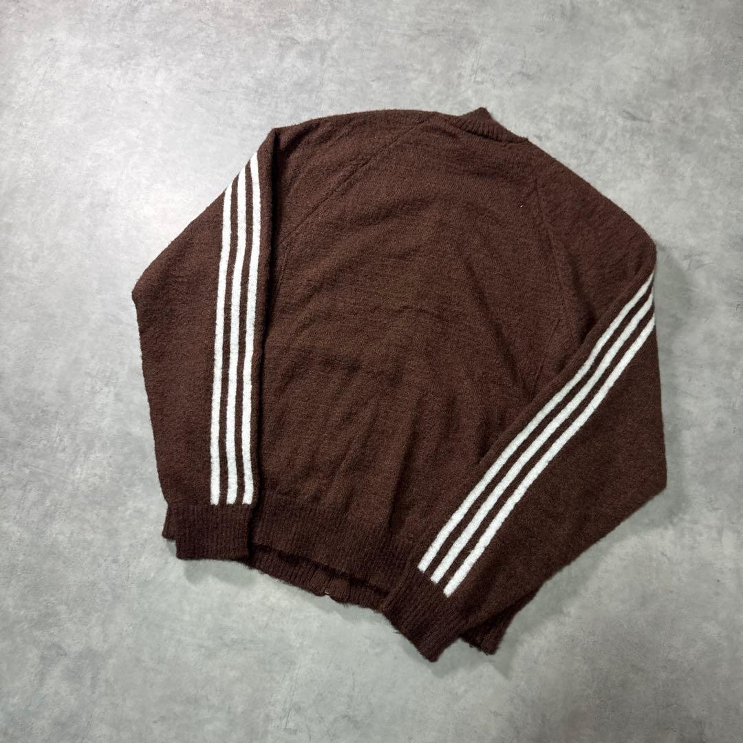 現行 adidas トラックジャケット ニット カーディガン ブラウン S