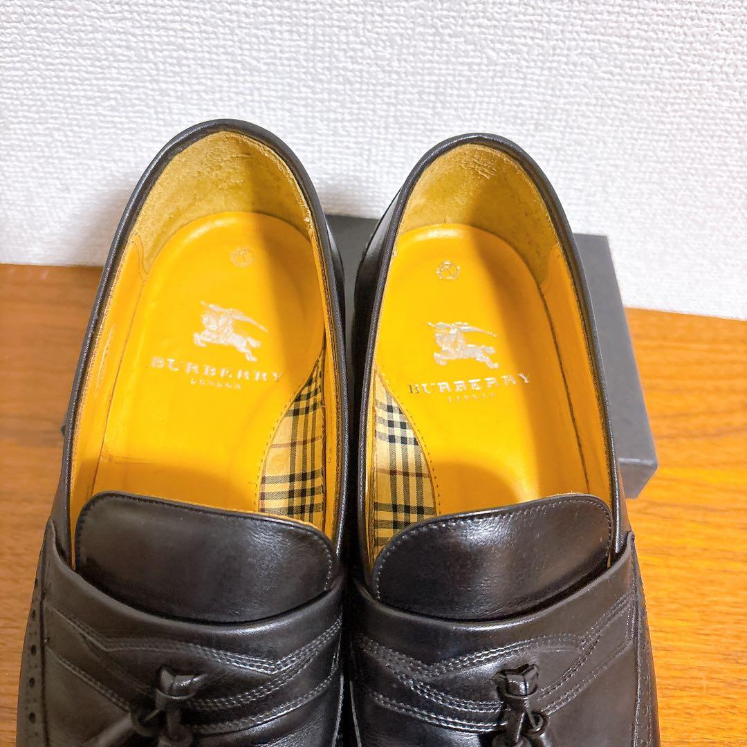 BURBERRY バーバリー タッセルローファー レザー ブラック 25cm