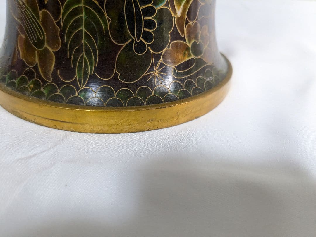 大きめ 七宝焼 花瓶 中国