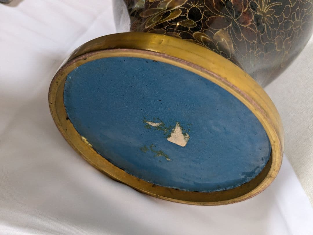 大きめ 七宝焼 花瓶 中国