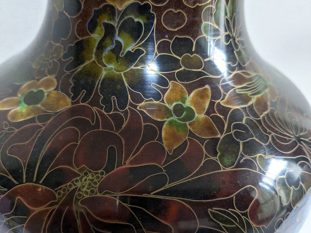 大きめ 七宝焼 花瓶 中国