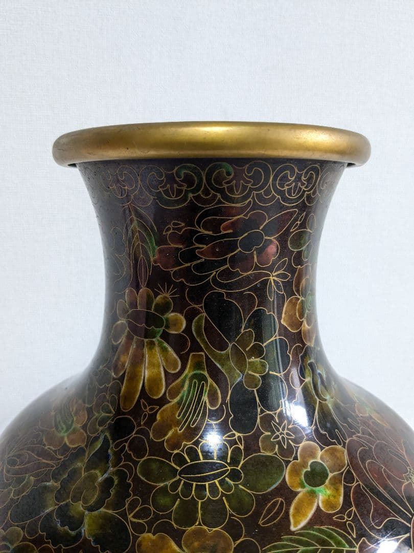 大きめ 七宝焼 花瓶 中国