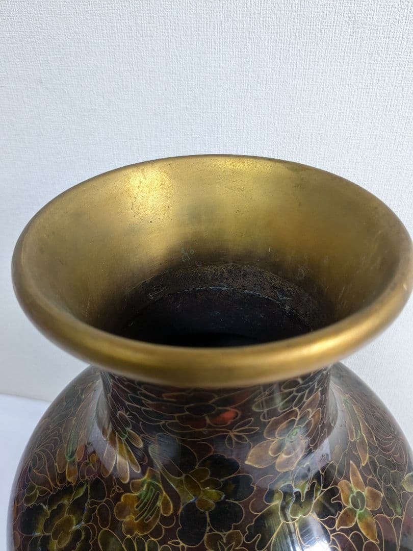 大きめ 七宝焼 花瓶 中国