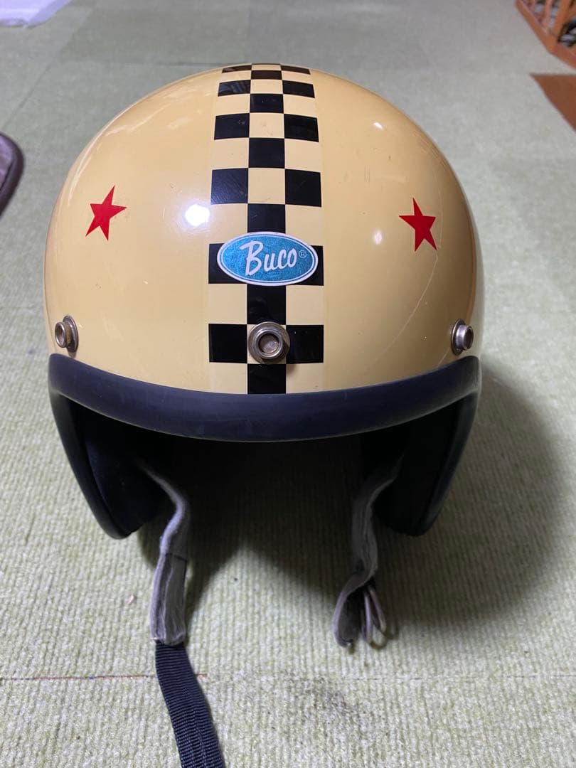 【レアカラー】Buco ジェットヘルメット ベージュ チェック柄