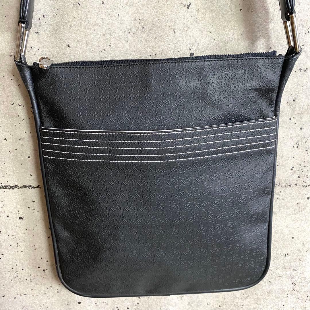 本物☆ロエベ アナグラム柄 レザー ミニショルダーバッグ 斜めがけ ボディバッグ