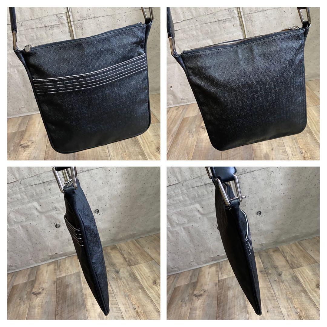 本物☆ロエベ アナグラム柄 レザー ミニショルダーバッグ 斜めがけ ボディバッグ