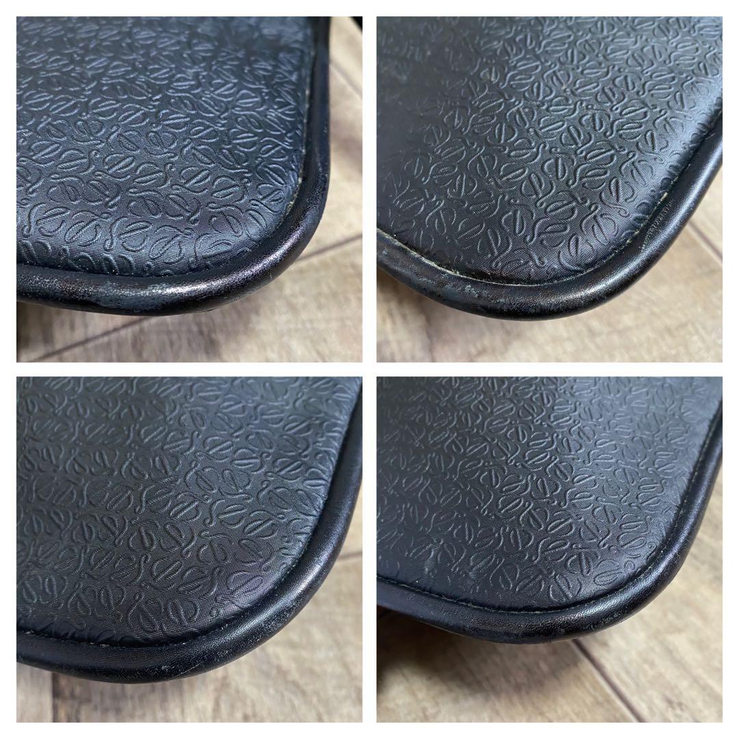 本物☆ロエベ アナグラム柄 レザー ミニショルダーバッグ 斜めがけ ボディバッグ