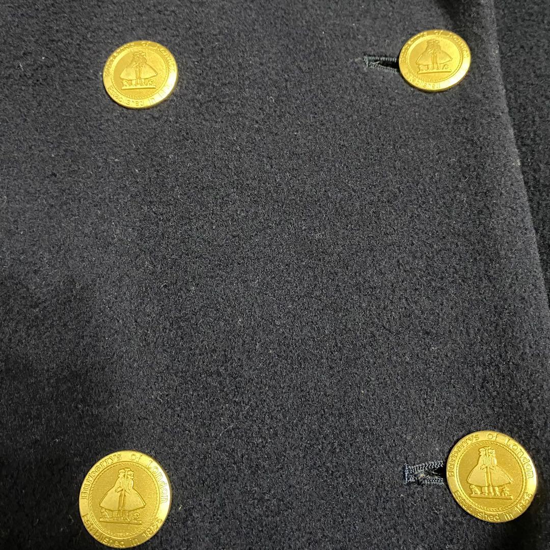 美品✨バーバリーズ 金ボタン カシミヤ ダブル チェスターコート ネイビー 9号