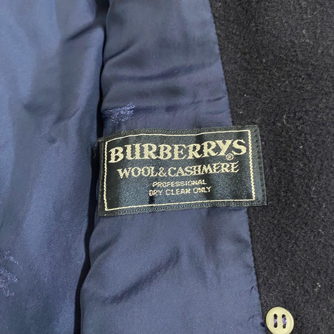 美品✨バーバリーズ 金ボタン カシミヤ ダブル チェスターコート ネイビー 9号