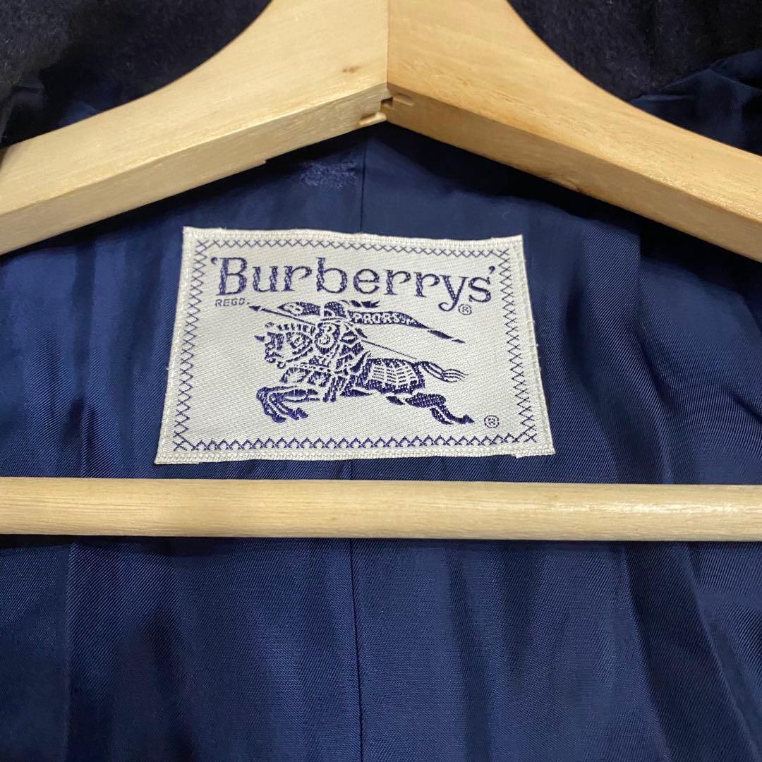 美品✨バーバリーズ 金ボタン カシミヤ ダブル チェスターコート ネイビー 9号